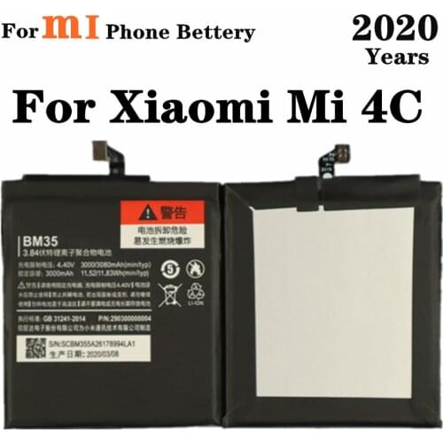 For Xiaomi Mi 4C M4c Mi4c Phone Battery BM35 3080mAh High Capacity Replacement Battery