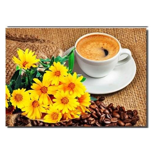 New Needlework Resin Diamond Embroidery Chrysanthemum coffee Diy Diamond Painting Rhinestones Full Drill Diamond