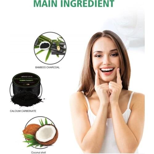 Amezii Teeth Whitening Coconut Shell Food Grade Activated Bamboo Charcoal Fresh Breath Removes Stains And Teeth Whitening Powder