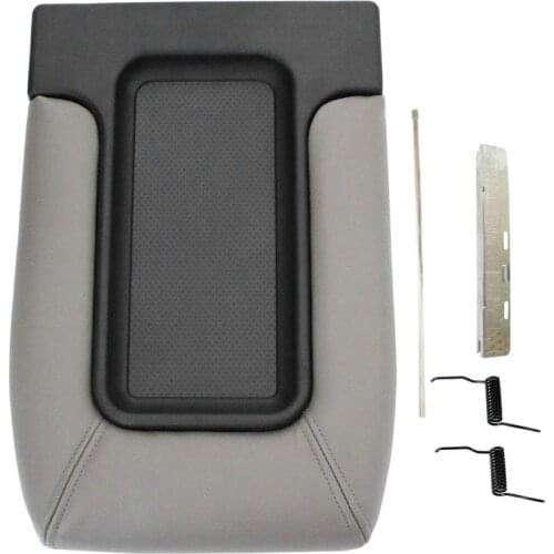 Auto Center Console Lid Armrest Kit Fit for GMC Sierra Yukon Cadillac Escalade 2000-2006 Chevy Silverado(Gray)