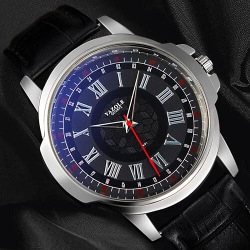 New Top Brand Classic Watch Men Luxury YAZOLE Leather Strap Watch Fashion Casual Mens Watch Clock relogio masculino hombre