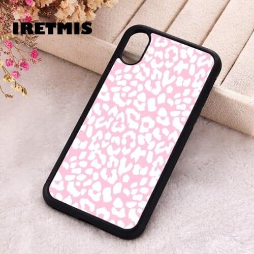 Iretmis 5 5S SE 2020 Phone Cover Cases for iPhone 6 6S 7 8 Plus X Xs Max XR 11 12 MINI Pro Rubber Silicone Pink Cheetah Print