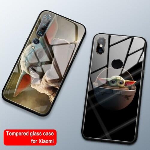 Lovely Baby Yoda soft silicone Glass Phone case for Xiaomi Redmi Note 5 6 7 8 Mi 8 Lite 9SE 10 pro CC9 Mix2 2s 3 Mi Play K20 K30
