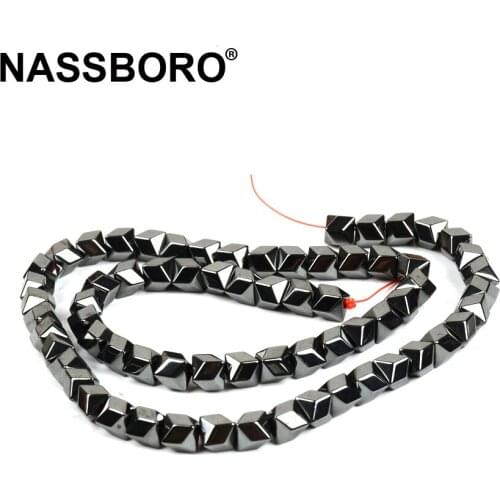 Black Polygon Shape Hematite Stone Beads for Jewelry Making Loose Spacer Beads Bracelet Necklace Diy Accessories Bijoux Gifts