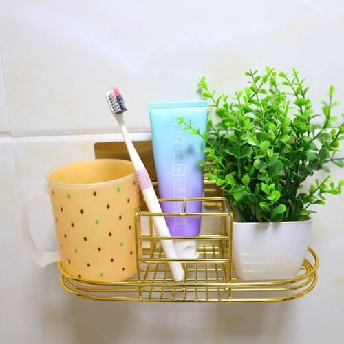 Nordic Iron Art Toothbrush Holder Free Punch Paste Wall-mounted Shelf Tooth Cup Set Shelf Mouthwash Holder Bathroom Accessories