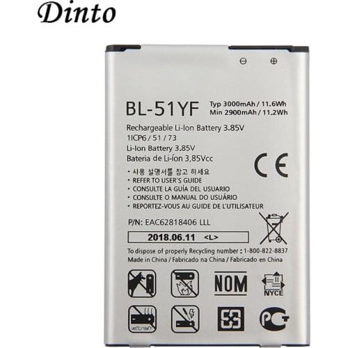 Dinto High Quality BL-51YF BL51YF BL 51YF Replacement 3000mAh Mobile Phone Battery for LG G4 H810 H815 H818 F500 US991 VS986