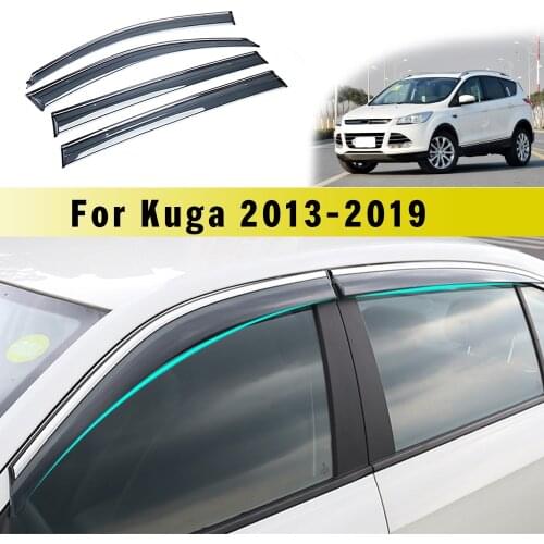 For Ford Kuga 2013 2014 2015 2016 2017 2018 4PC Car Styling Car Smoke Window Sun Rain exterior visor Deflector Guard Accessories