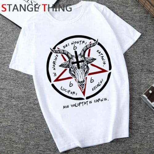 Satan Horror T Shirt Men Demon Death Scary Evil T-shirt Satanism Grim Reaper Baphomet Tshirt Satanist Unisex Hiphop Top Tee Male
