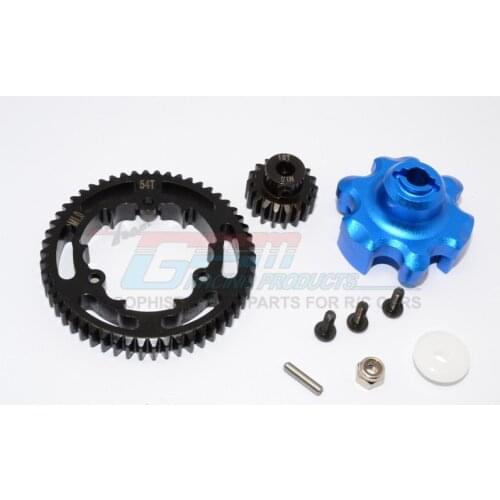 GPM ALUMINIUM GEAR ADAPTER+STEEL SPUR GEAR 54T+MOTOR GEAR 18T For TRAXXAS X-MAXX RC Upgrade