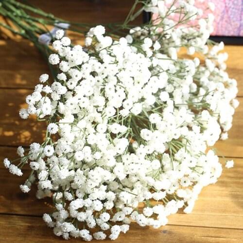 6pcs 65cm Real Touch White Gypsophila Artificial Flower Home Garden Bedroom Living Room Festival Party Decoration Fake Flowers