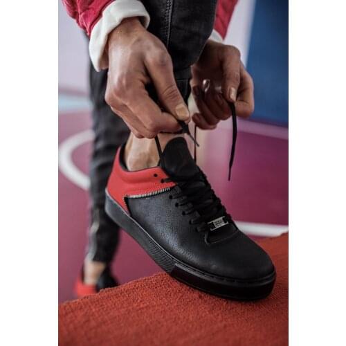 Knack Casual Male Shoes 099 Black Red Seasonal Sports Style Lace-Up Spring Summer 2021 Fashion Orthopedic Casual Base