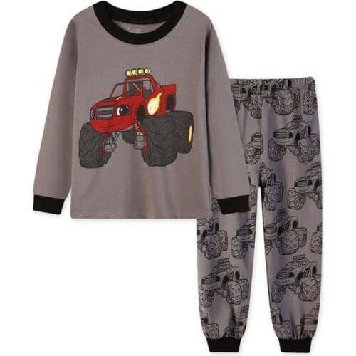 Cartoon Set Children Clothes Boys Autumn Clothing Set Kids Long Sleeve T- Shirt Pants Pajamas Sets For 2-7 Years