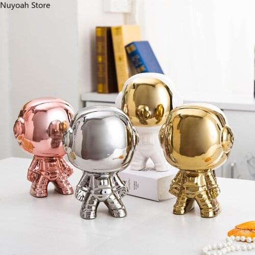 Creative Space Astronaut Decoration Moon Astronaut Decoration Ceramic Craft Carving Decoration Home Decoration Accessories