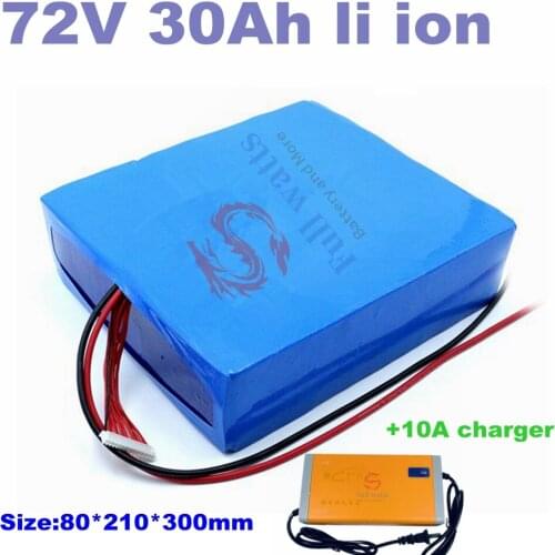72v 30Ah lithium ion battery li ion BMS for bike 3500w motor Vehicle tricycle scooter Go Cart motorcycles + 10A charger