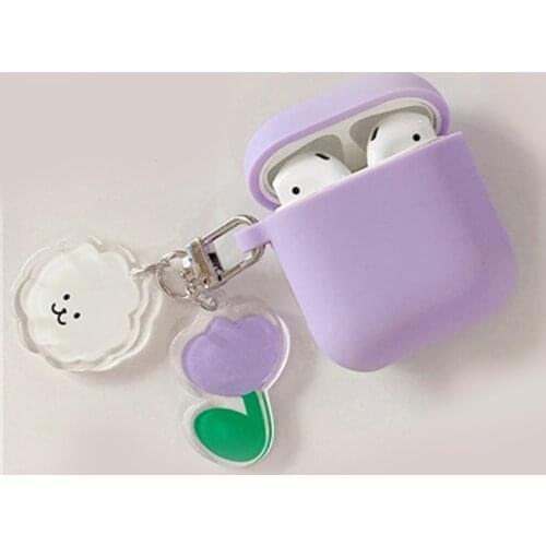 Mini Pro 4 TWS Case cute bear cartoon flower Keychain Accessories Earphone Cover Mini Pro4 Cover Silicone Protective Case