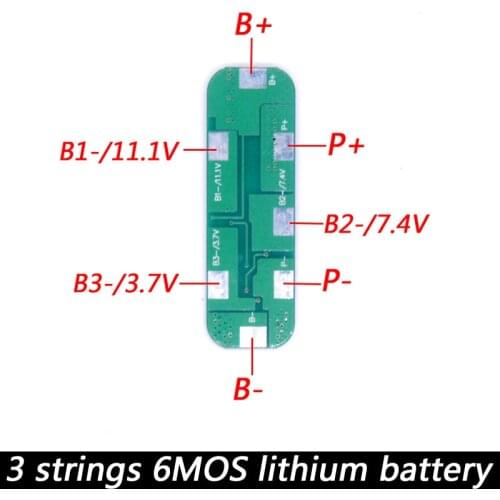 New Arrival 3S 20A Li-ion Lithium Battery 18650 Charger PCB BMS Protection Board 12.6V Cell 64x20x3.4mm Module