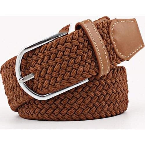 NEW Womens Canvas Belts Casual Elasticity Weaving Pin Buckle Waist Belt Cinturon Mujer Fajas Reductoras Accessories SE06