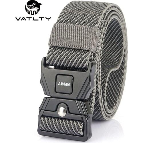 Official Genuine Elastic Tactical Belt Rust-Proof Metal Quick Release Buckle Military Army Belt Mens Strong Nylon Stretch Belt