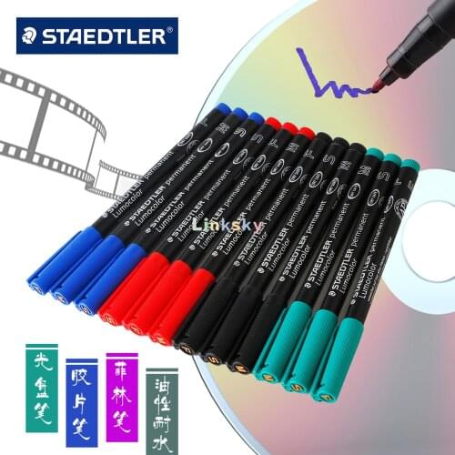 STAEDTLER Lumocolor Permanent Universal Marker pen CD Film Opaque Pen Germany 313 317 318,permanent, quick-dry ink