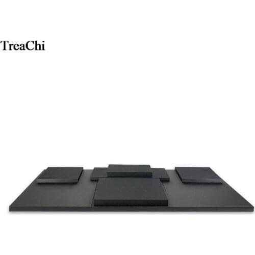 New Faux PU Jewelry Counter Showcase Pad Wooden Jewelry Store Cabinet Platform Black Jewelry Display Bottom Board Tray Holder
