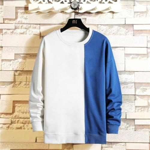 Pullover mens 2021 Japanese fashion long-sleeved pullover mens casual round neck fake two-piece pullover mens mens