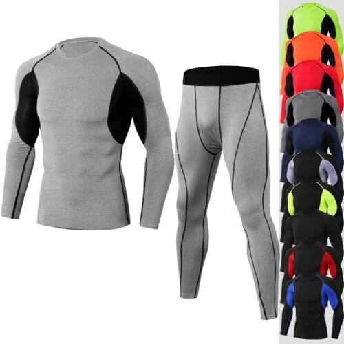 Bjj MMA Rashguard Male T-shirt +Pants Quick Dry 2pcs / sets Kickboxing kit MMA compression clothing Gym Tee leggings tracksuit