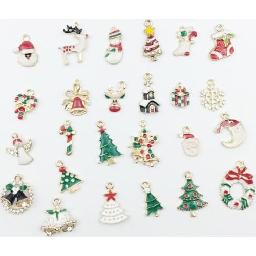Christmas alloy accessories hair accessories diy material bracelet necklace earrings diy pendant earrings jewelry accessories