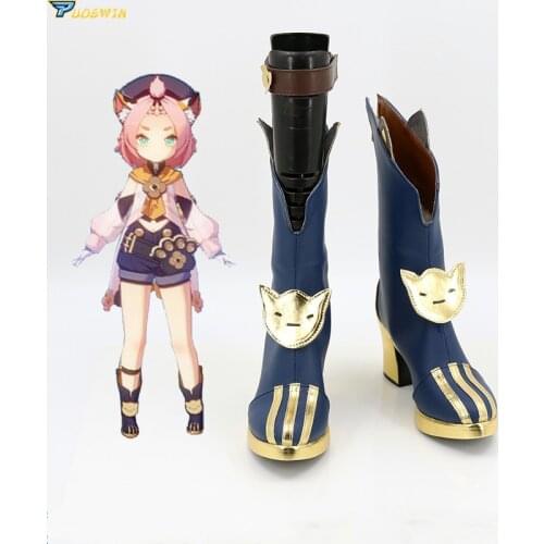 Genshin Impact Diona Cosplay Party Shoes Girls Short Boots Custom Made