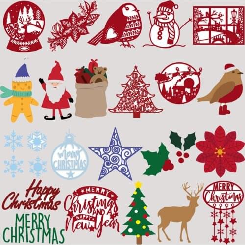 Merry Christmas Santa Claus Background Border Metal Cutting Dies for DIY Scrapbooking Cards Embossing Paper New Die