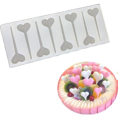 3D Love Heart Shaped Wedding Cake Toppers Chocolate Cookie Silicone Mold Stencil Candy Fondant Decoration Baking Tools