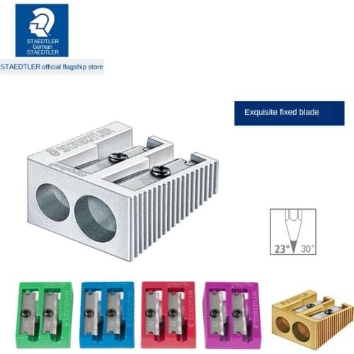 2 Pcs/Lot STAEDTLER 510 20 PR2 metal different double holes Pencil sharpener for kids manual sharpener for kids Office & School