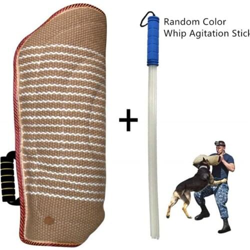 Dogs Bit Training Arm Sleeve with Whip Agitation Stick for Arm Protection Pet Interactive Dog Puppy Biting Playing Supplies C42