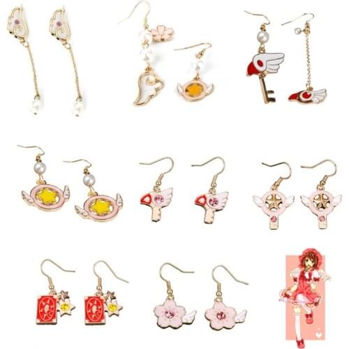Card Captor Sakura Earrings for Women Girls Anime Cartoon Jewelry Drop Earring