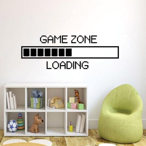 Waliicorners Vinyl Wall Decal Game Zone Loading Wall Sticker Gamer Computer D1007