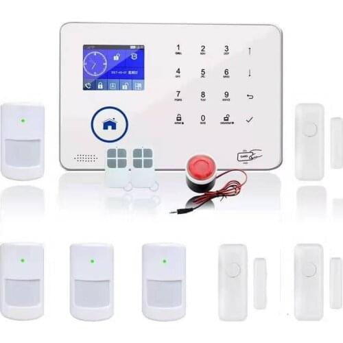 WIFI+GSM(3G)Quad band burglar alarm system 4 Pcs PIR 3 Pcs Door Contact