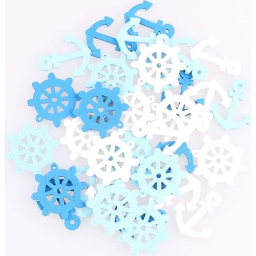 Anchor Wodden Buttons Mixed For Clothing DIY Anchor Decor Scrapbooking Needlework Craft Sewing Wood Buttons Accessories E