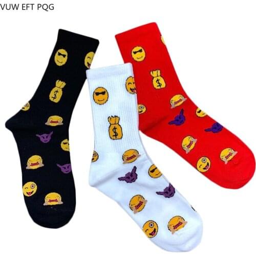 Funny Socks Cartoon EmoticonsPattern Sock Couple Street Fashion Men and Women