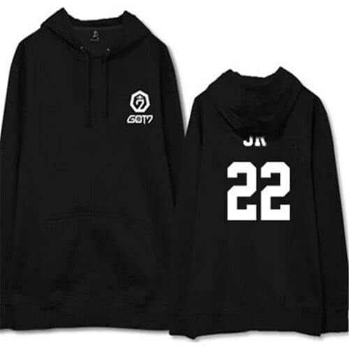 KPOP Got7 Never Ever Winter Plush Hoodies White Black Pink Hoodies Spinning Top JB JINYOUNG MARK JACKSON YOUNGJAE