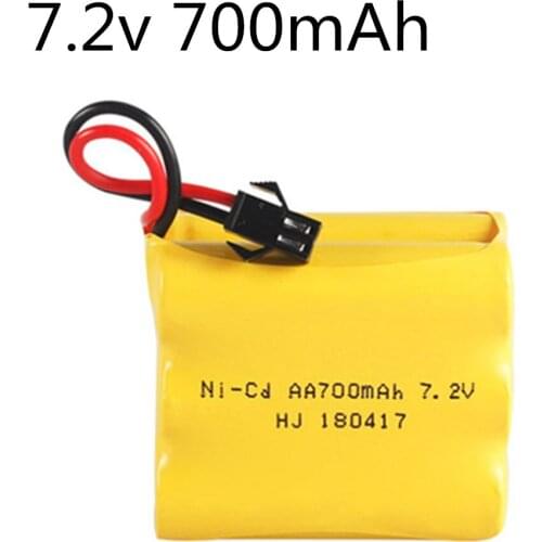 1pcs 7.2v 700mAh Rechargeable Battery Pack 7.2v Battery 6*AA NICD Battery For RC ship robot Tank car remote control toys