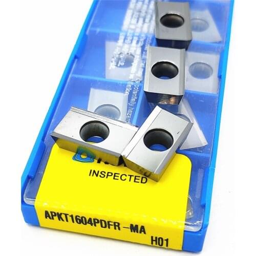 10PCS APKT1604PDFR-MA H01 Carbide Inserts For Aluminum Copper Lathe Tools Milling Cutter