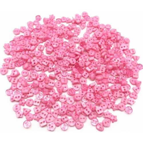 1000pcs 6mm Pink Mixed Mini Doll Clothing Button 2 Holes Flatback Embellishments DIY Handmade Sewing Accessories For Cardmaking