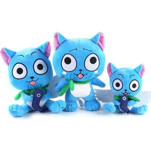 17-30cm Anime Fairy Tail Blue Happy Cat Cute Plush Toys Soft Stuffed Plush Doll Gifts For Children