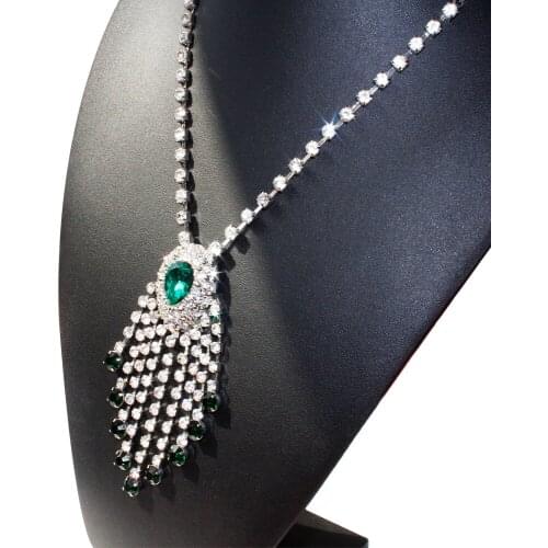 2020 Luxury Crystal Necklace Fashion Rhinestone Tassels Necklaces For Women Lady Statement Collar Necklace Wedding Bijoux Gift