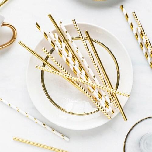 2021 New Disposable Rose Gold Straw Multi Color Optional Party Family Milk Tea Cola Drinks Are Applicable