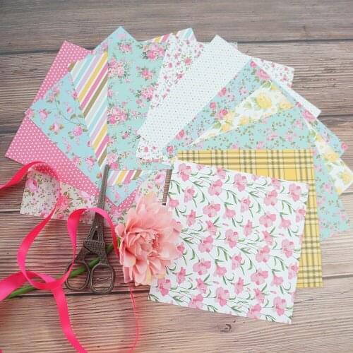 24 sheets DIY 12 style 15.2*15.2cm rural romance flower theme craft paper as scrapbooking creative paper DIY handmade gift use