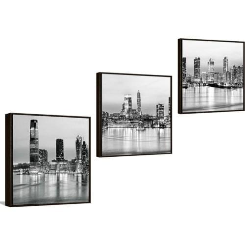 Modern oil painting landscape painting "New York City architecture in the dark" home decoration panel painting F145