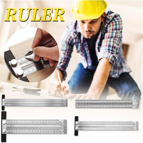 40# Woodworking Machinery Square Ruler And T-shaped Ruler Stainless Steel Multifunctional line Ruler Line Ruler Woodwork Tool