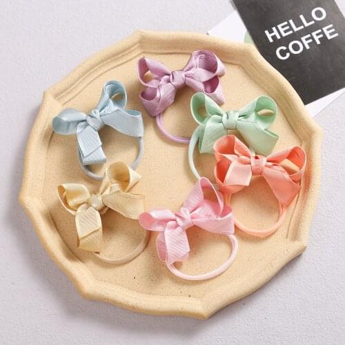 50 Pcs/Lot,5 CM Newborn Girls Boutique Ribbon Bow Nylon Headband Nylon Elastic Hair Band Child kids Hairpin Hair Accessories