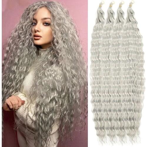 34 inches Synthetic Deep Wave Twist Crochet hair Bohemian Crochet Braids Ombre Color Deep Wave Braiding Hair Extensions
