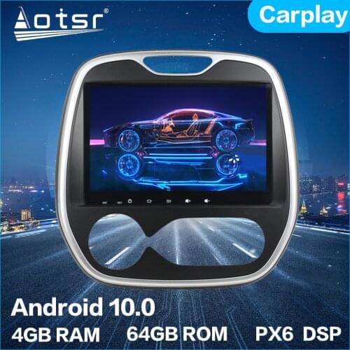 Aotsr Android 10.0 4+64GB Car Radio Player GPS Navigation Car Stereo HD Multimedia For Renault Capture CLIO 2011-16 DSP Carplay